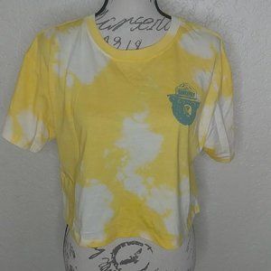 Smokey Bear Tie Dye Cropped Shirt Size M
